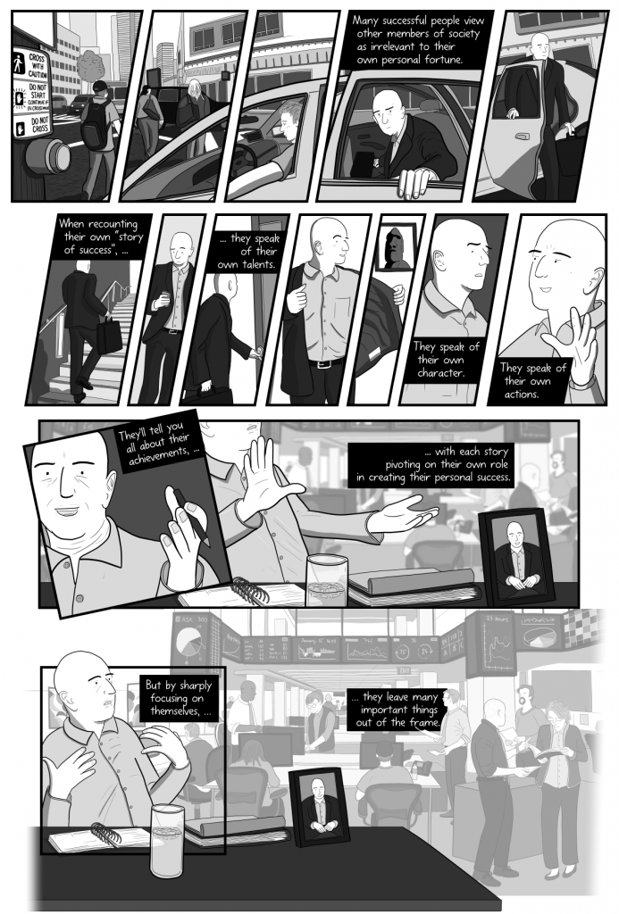 Doing It All Alone - Stuart McMillen comic about 'self-made' individualism