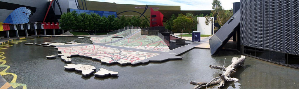 View of the courtyard of the National Museum of Australia